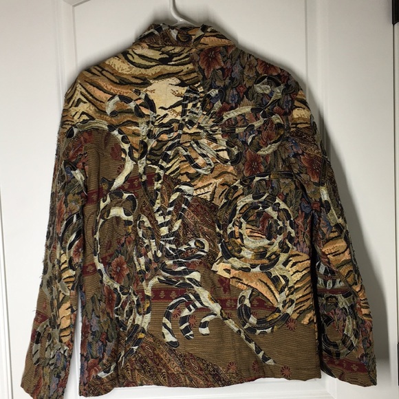 Chico‘s 2 multicolor tapestry jacket L - Picture 3 of 4